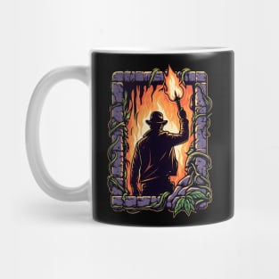 Into the Heart of Adventure - Explorer with Torch in Hand - Adventure Mug